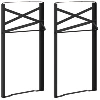 Produktbild för Benkonstruktion för ölbord 2 pcs Svart 39 x 3 x 75 cm