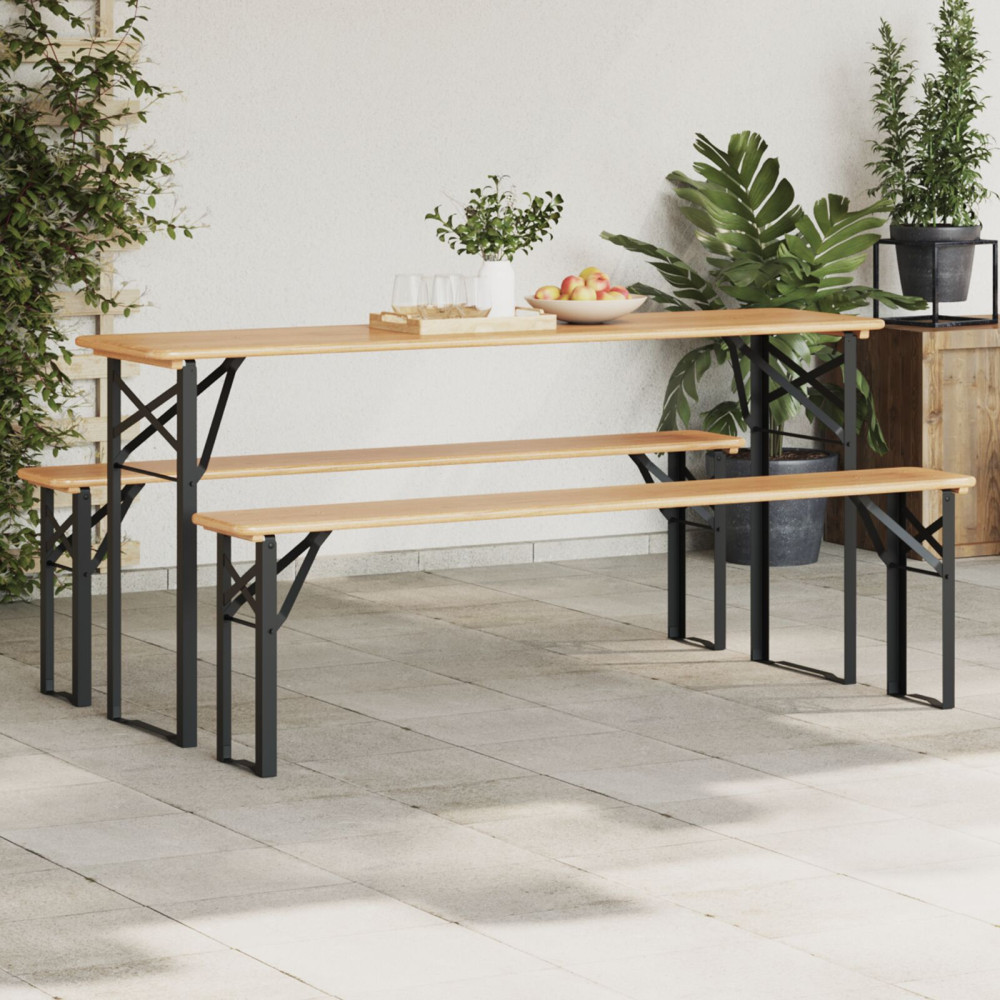 Produktbild för Benkonstruktion för ölbord 2 pcs Svart 39 x 3 x 75 cm