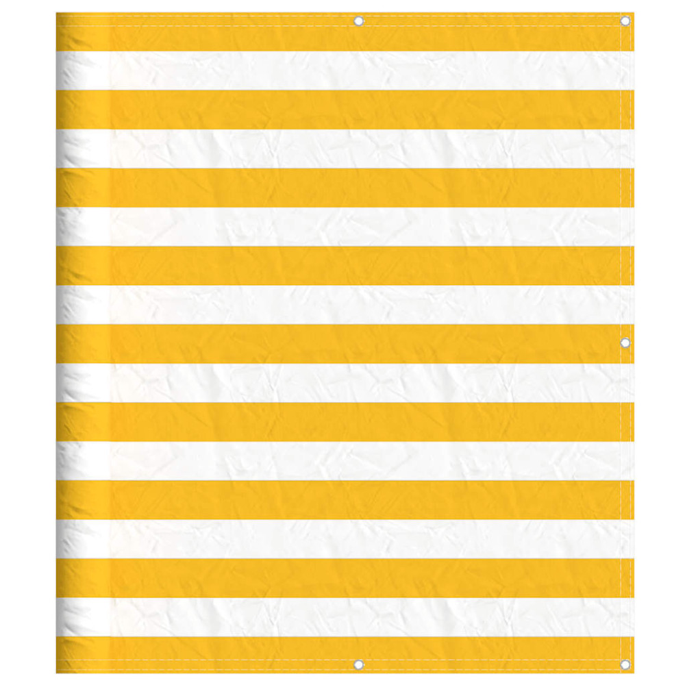 Produktbild för Balkongskärm gul och vit rand 120x700 cm