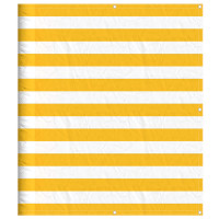Produktbild för Balkongskärm gul och vit rand 120x700 cm