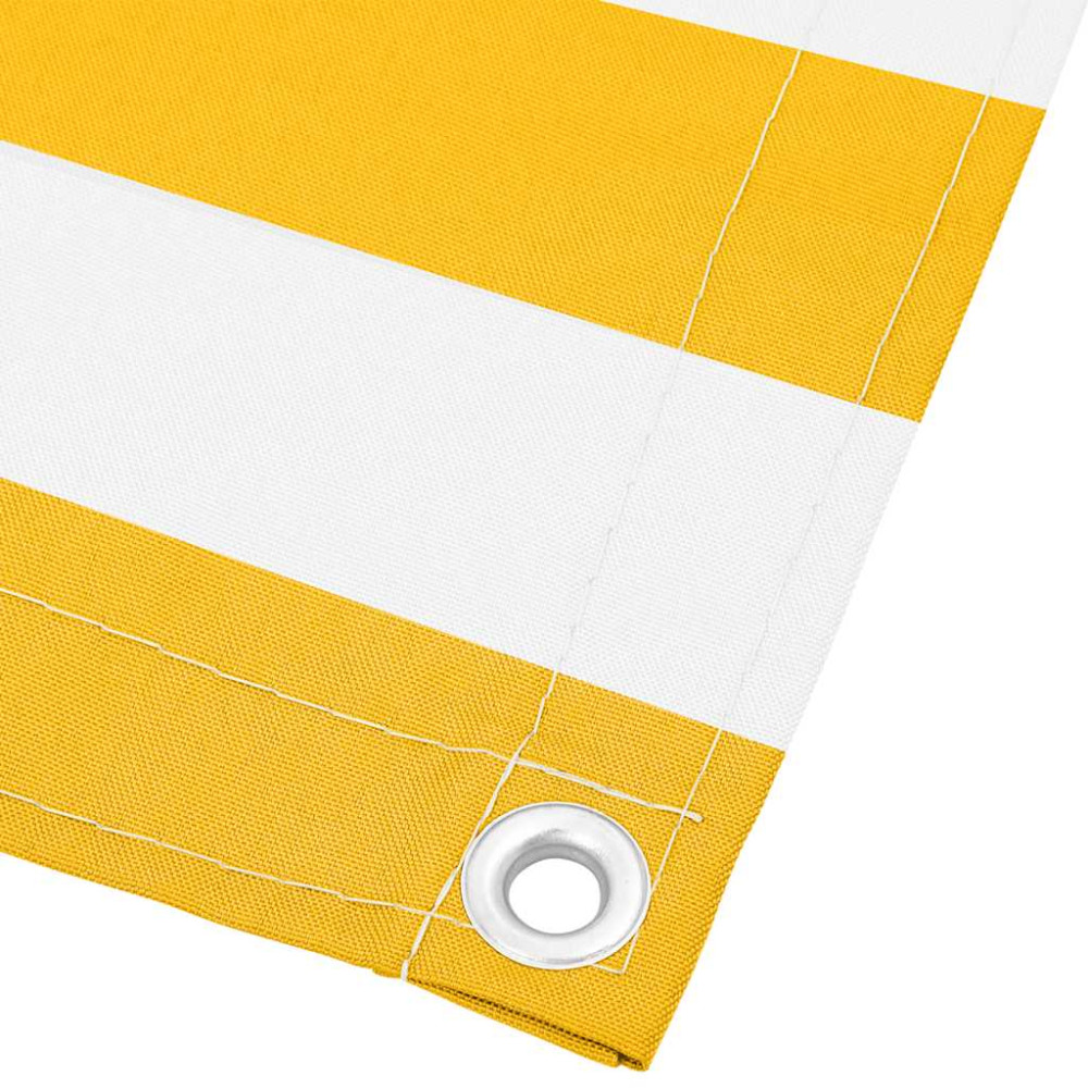 Produktbild för Balkongskärm gul och vit rand 120x700 cm