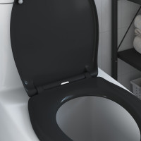 Produktbild för Toalettstol Svart 47 x 37 x 4 cm Duroplast