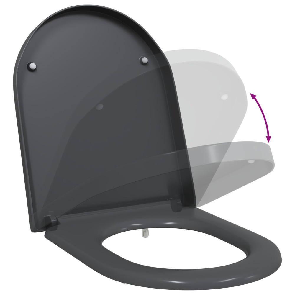 Produktbild för Toalettstol Antracit 49 x 36 x 4 cm Duroplast