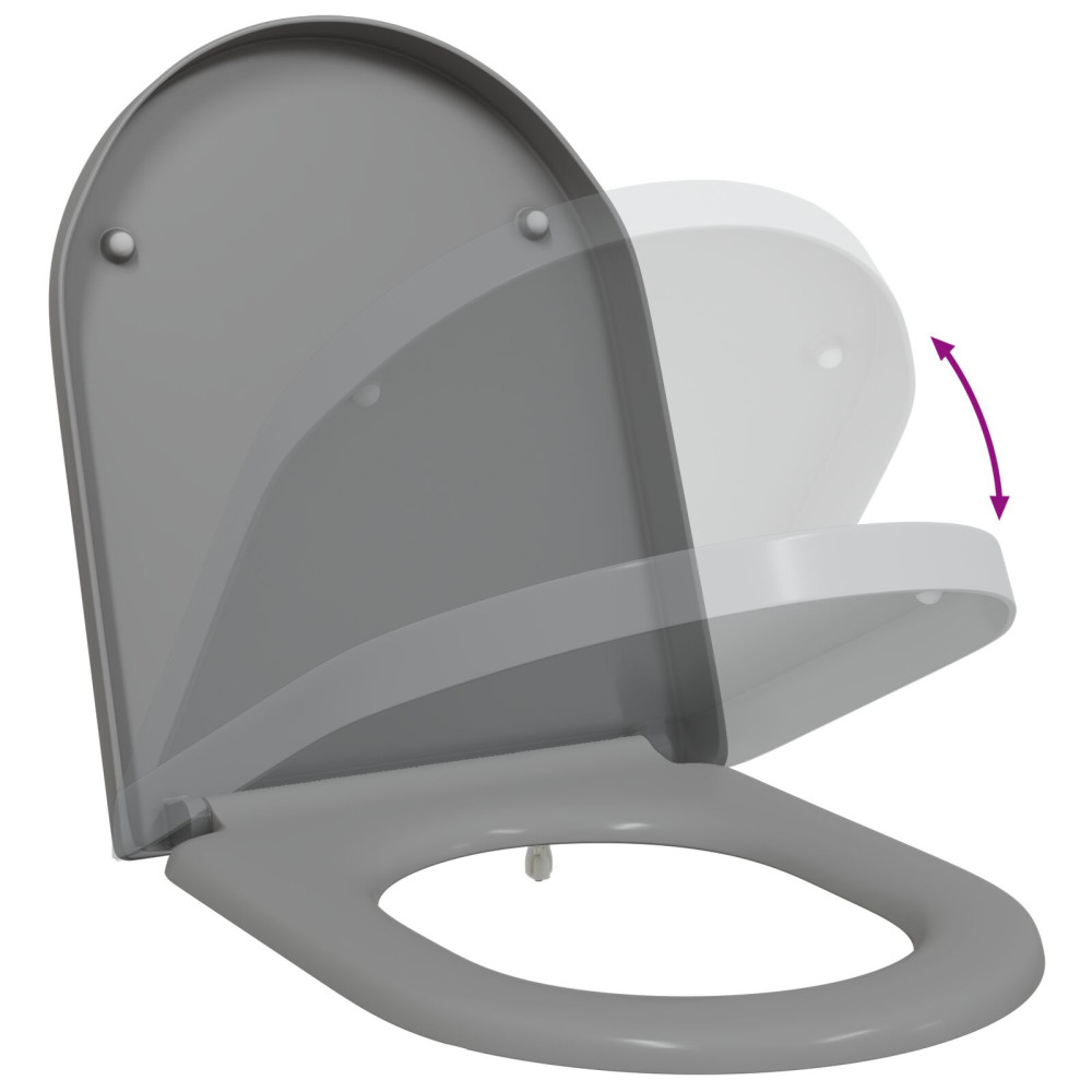 Produktbild för Toalettstol Grå 49 x 36 x 4 cm Duroplast