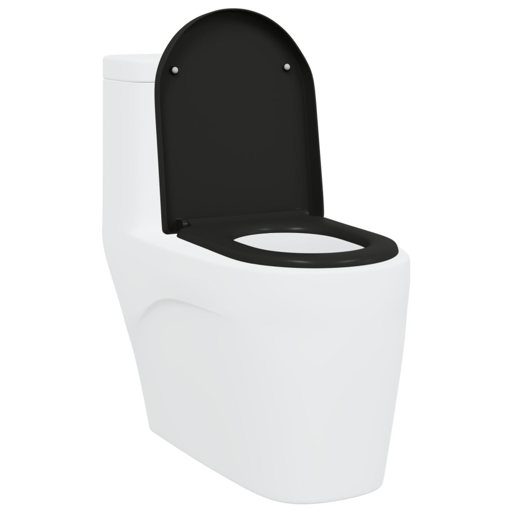 Produktbild för Toalettstol Svart 49 x 36 x 4 cm Duroplast