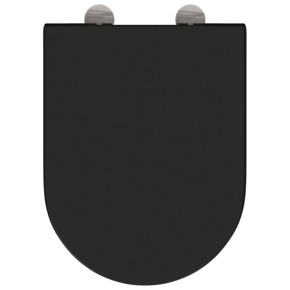 Produktbild för Toalettstol Svart 49 x 36 x 4 cm Duroplast