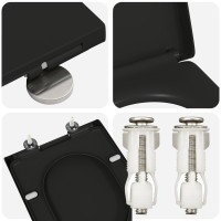 Produktbild för Toalettstol Svart 49 x 36 x 4 cm Duroplast