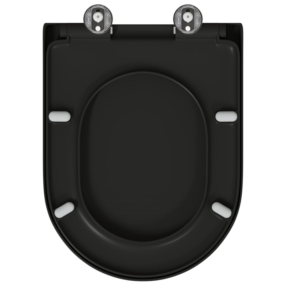 Produktbild för Toalettstol Svart 49 x 36 x 4 cm Duroplast