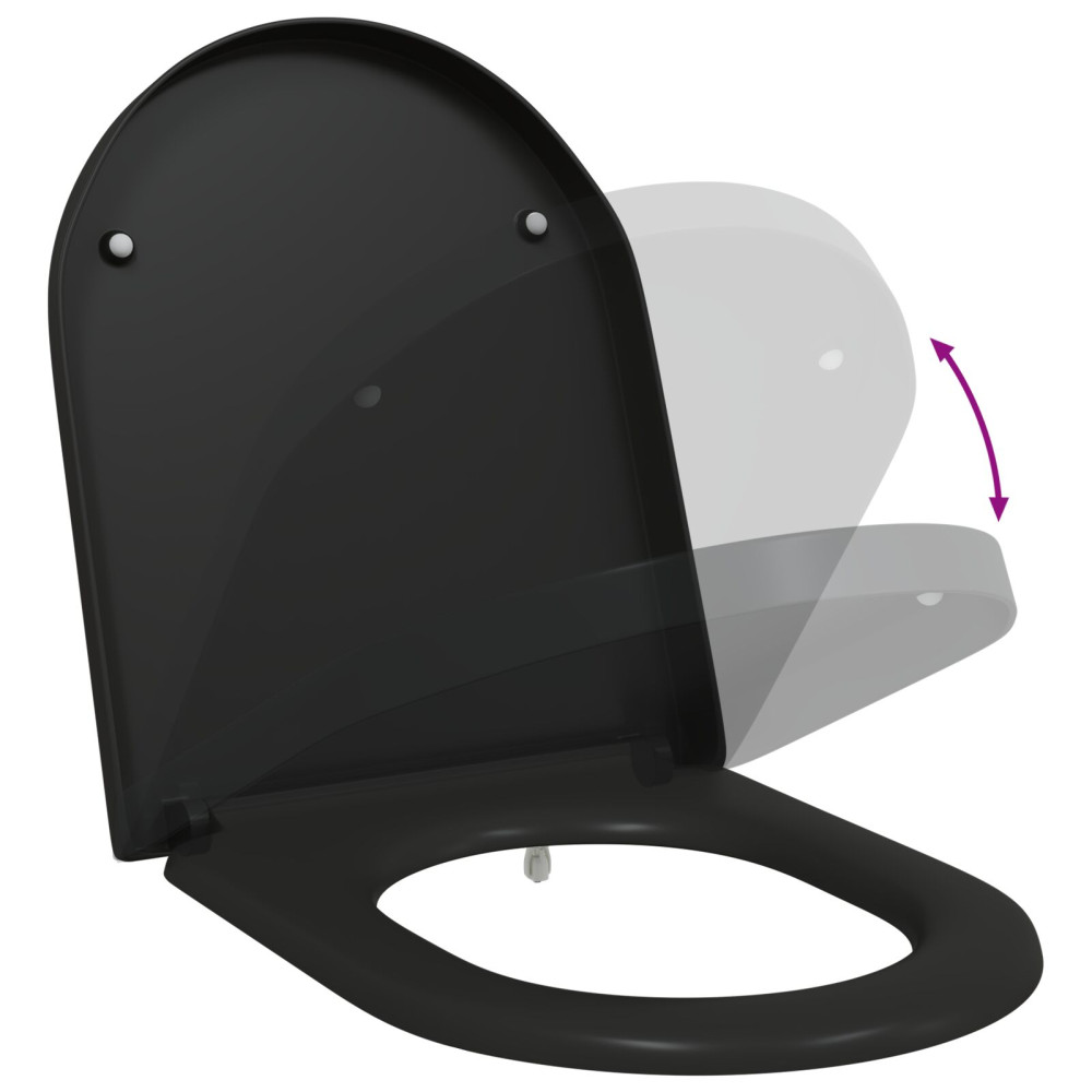 Produktbild för Toalettstol Svart 49 x 36 x 4 cm Duroplast