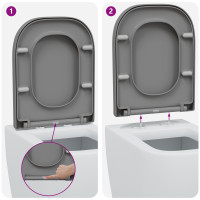 Produktbild för Toalettstol Grå 47,5 x 35 x 3,6 cm Duroplast