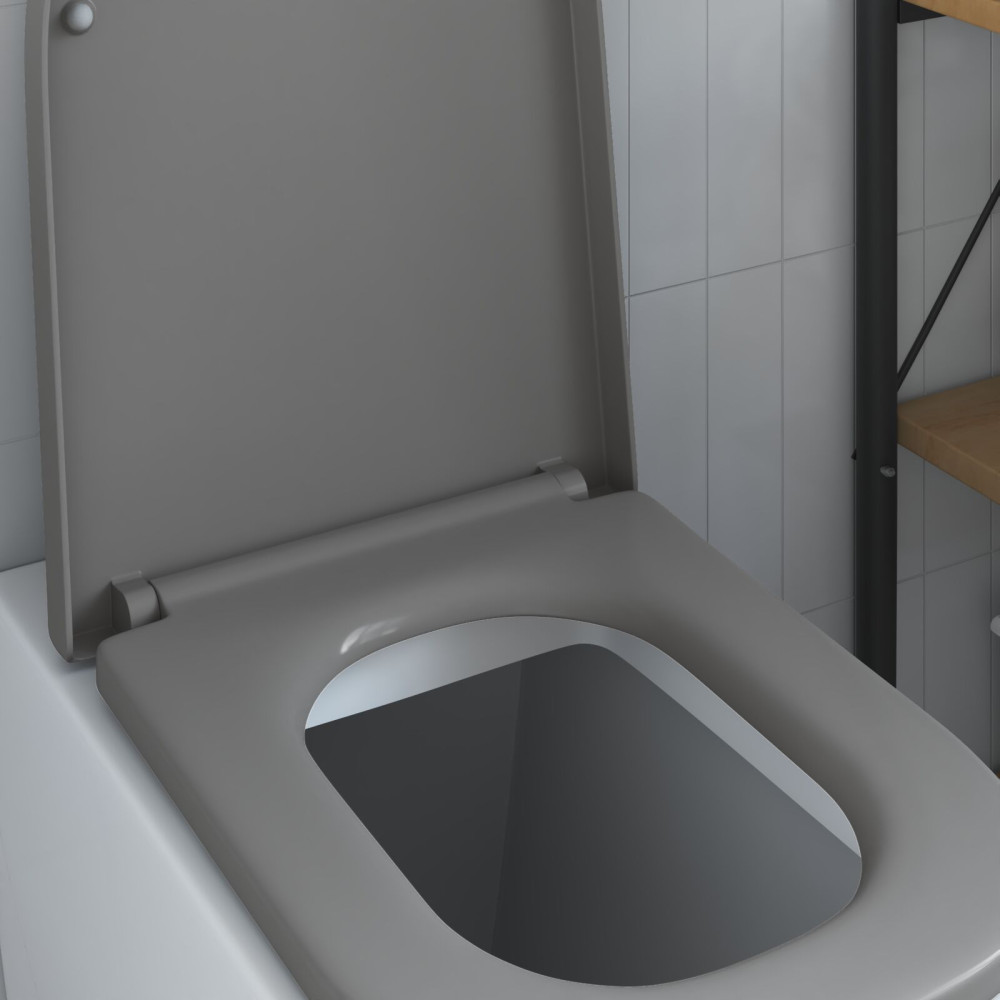 Produktbild för Toalettstol Grå 47,5 x 35 x 3,6 cm Duroplast