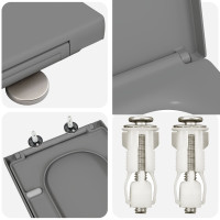 Produktbild för Toalettstol Grå 47,5 x 35 x 3,6 cm Duroplast