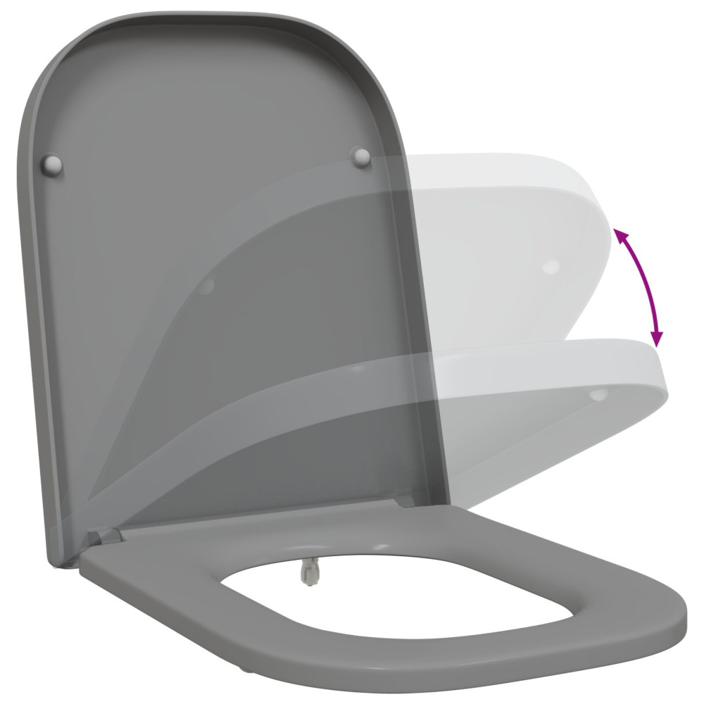 Produktbild för Toalettstol Grå 47,5 x 35 x 3,6 cm Duroplast