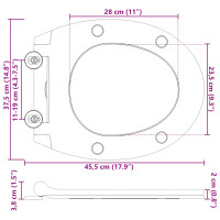Produktbild för Toalettstol Antracit 45,5 x 37,5 x 3,8 cm Duroplast