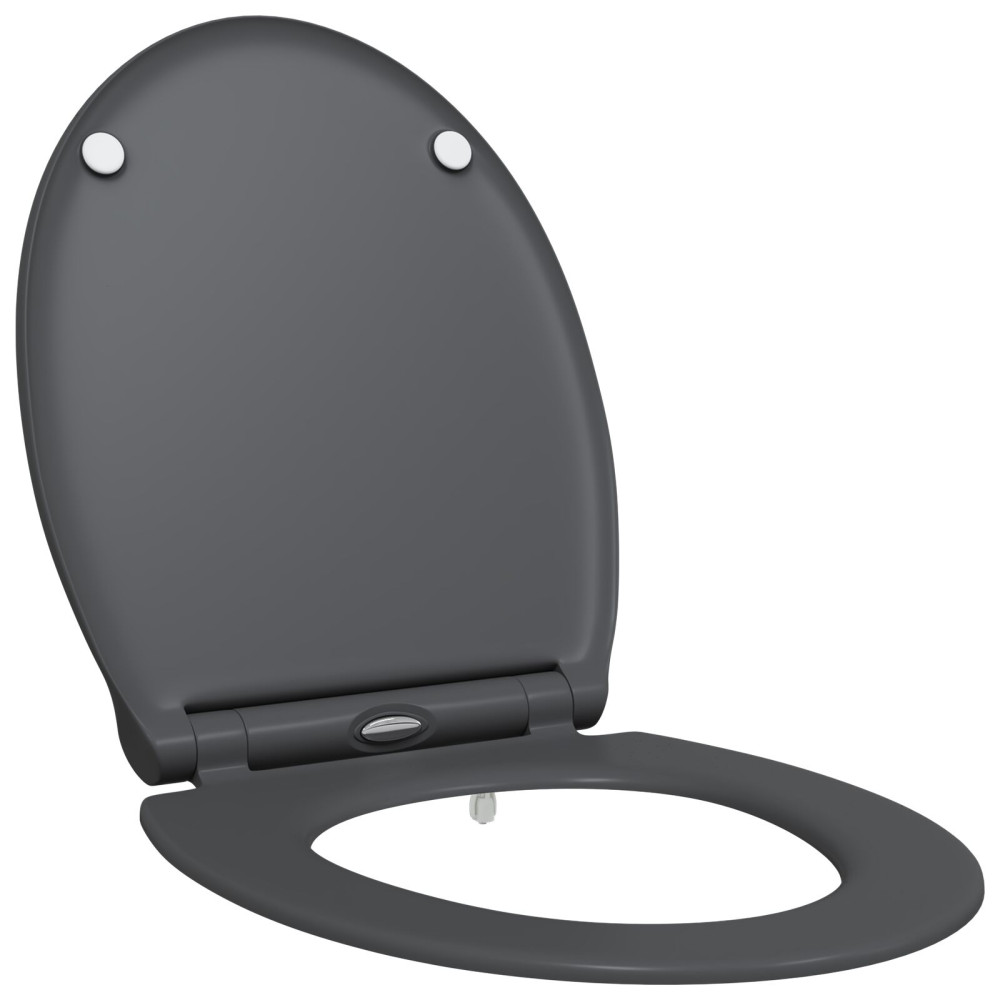 Produktbild för Toalettstol Antracit 45,5 x 37,5 x 3,8 cm Duroplast