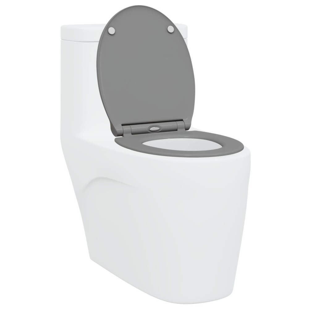 Produktbild för Toalettstol Grå 45,5 x 37,5 x 3,8 cm Duroplast
