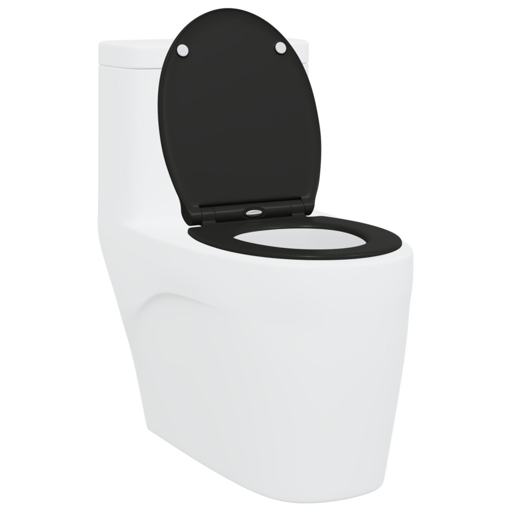 Produktbild för Toalettstol Svart 45,5 x 37,5 x 3,8 cm Duroplast