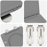 Produktbild för Toalettstol Grå 47 x 36 x 3,4 cm Duroplast