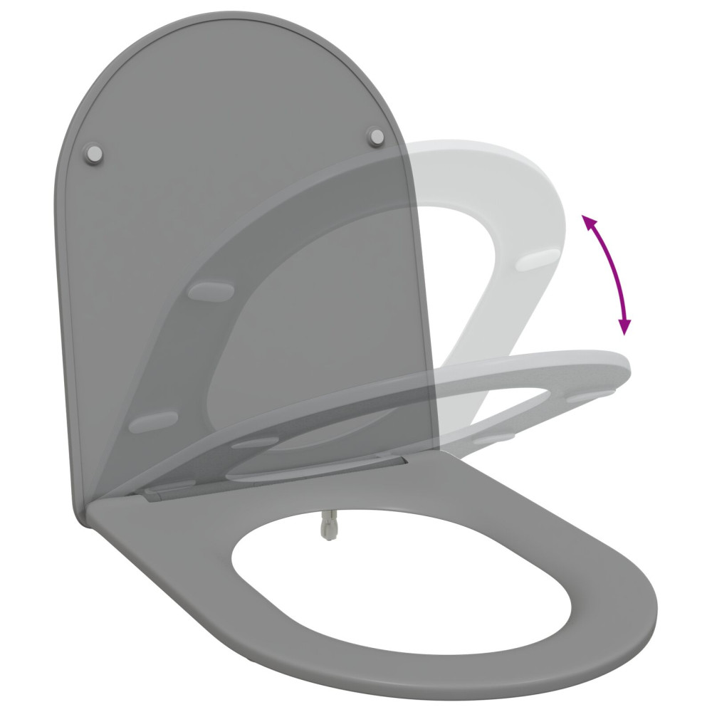 Produktbild för Toalettstol Grå 47 x 36 x 3,4 cm Duroplast