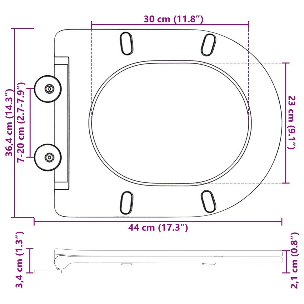 Produktbild för Toalettstol Vit 47 x 36 x 3,4 cm Duroplast
