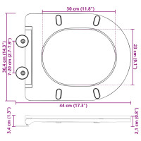 Produktbild för Toalettstol Vit 47 x 36 x 3,4 cm Duroplast