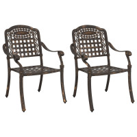 Produktbild för Trädgård Stol 2 pcs Brons 55 x 56,5 x 91cm Aluminium