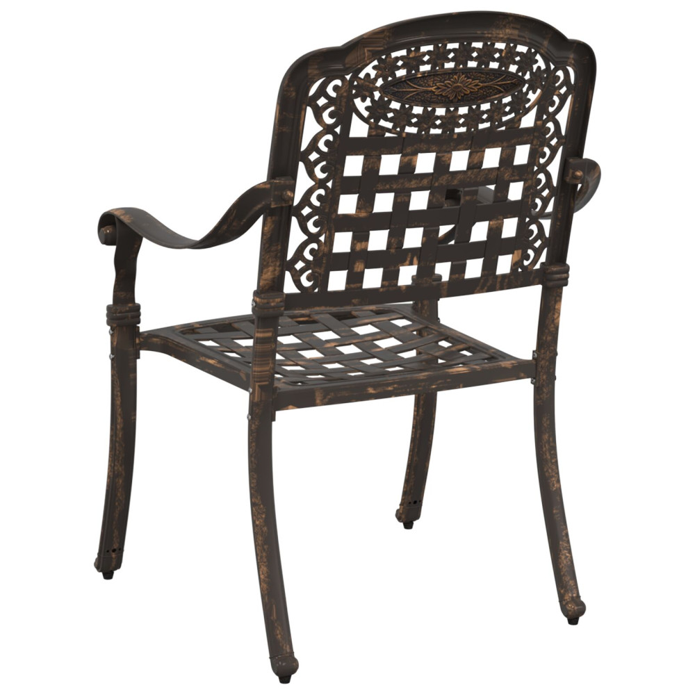Produktbild för Trädgård Stol 2 pcs Brons 55 x 56,5 x 91cm Aluminium
