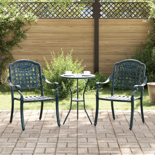 vidaXL Trädgård Stol 2 pcs Grön 55 x 56,5 x 91cm Aluminium