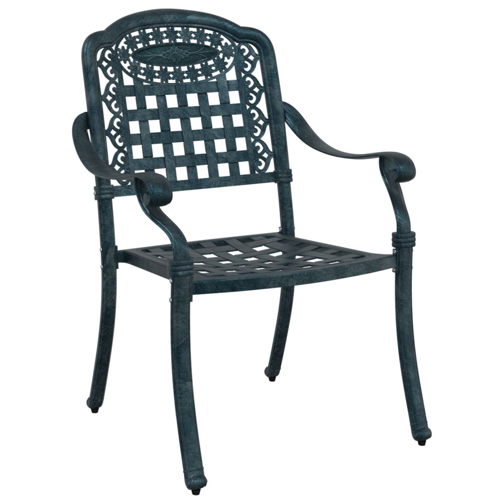 Produktbild för Trädgård Stol 2 pcs Grön 55 x 56,5 x 91cm Aluminium