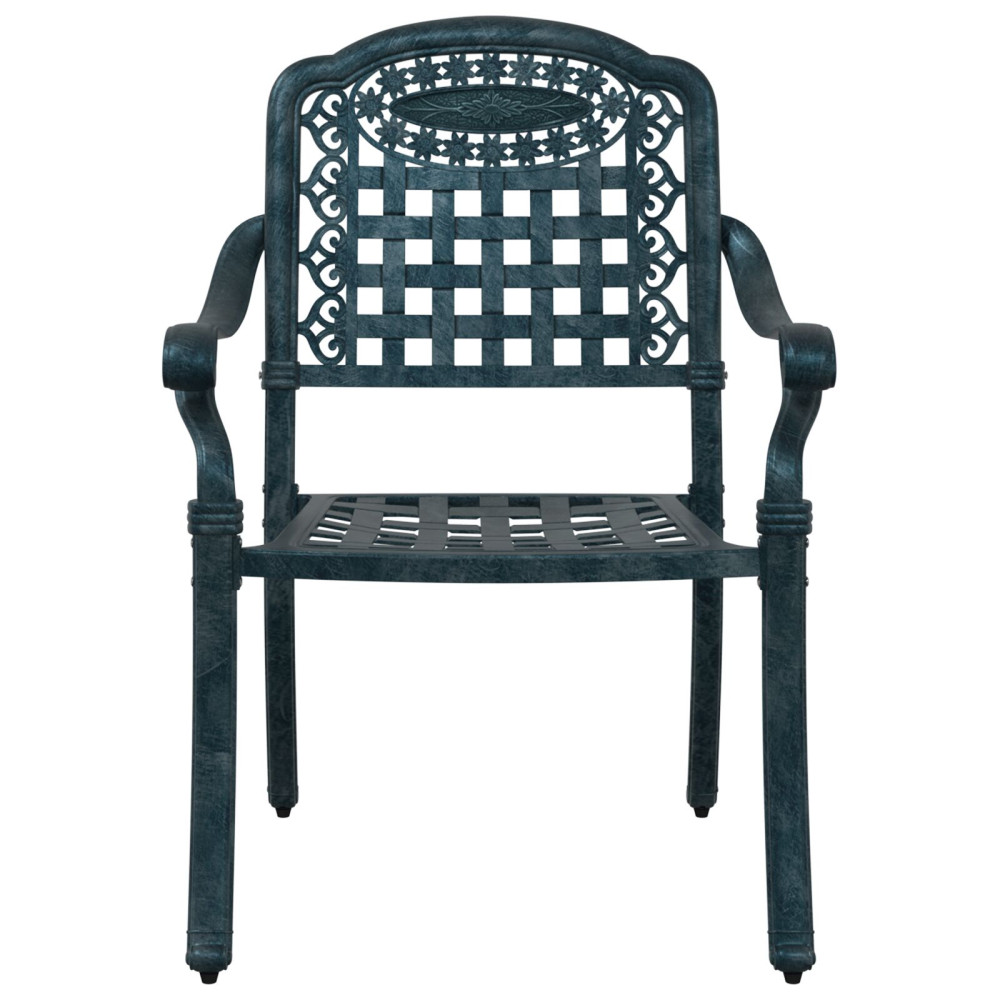 Produktbild för Trädgård Stol 2 pcs Grön 55 x 56,5 x 91cm Aluminium