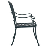 Produktbild för Trädgård Stol 2 pcs Grön 55 x 56,5 x 91cm Aluminium
