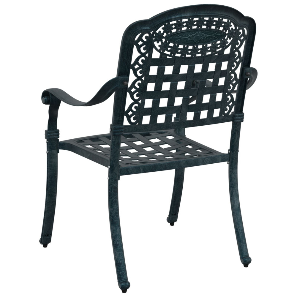 Produktbild för Trädgård Stol 2 pcs Grön 55 x 56,5 x 91cm Aluminium