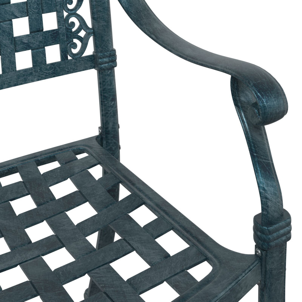 Produktbild för Trädgård Stol 2 pcs Grön 55 x 56,5 x 91cm Aluminium