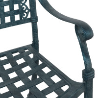 Produktbild för Trädgård Stol 2 pcs Grön 55 x 56,5 x 91cm Aluminium
