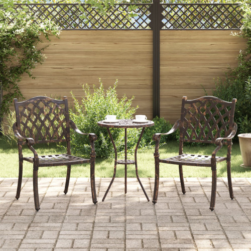vidaXL Trädgård Stol 2 pcs Brons 56 x 55 x 92,5 cm Aluminium