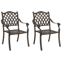 Produktbild för Trädgård Stol 2 pcs Brons 56 x 55 x 92,5 cm Aluminium