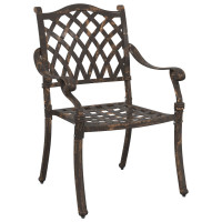 Produktbild för Trädgård Stol 2 pcs Brons 56 x 55 x 92,5 cm Aluminium