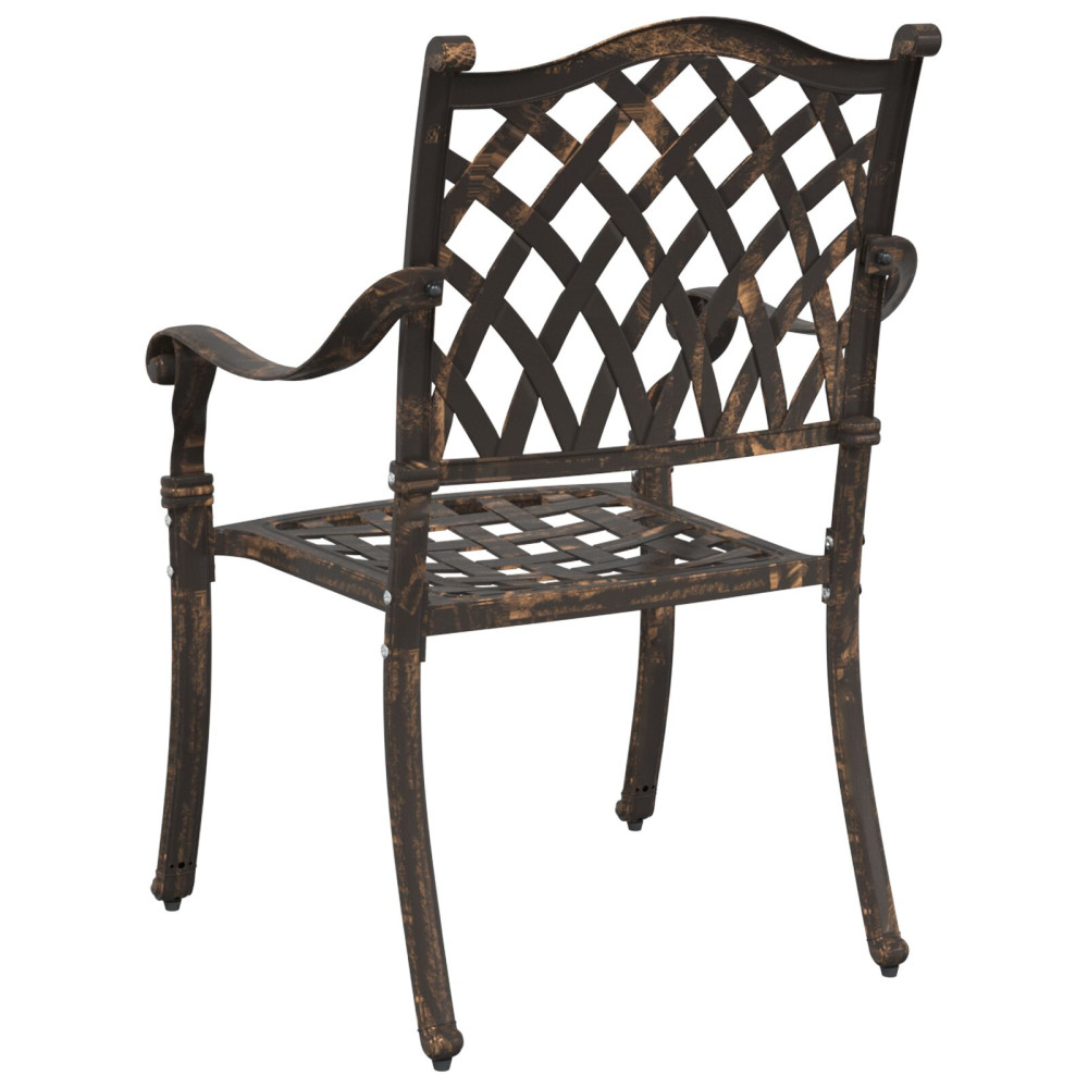 Produktbild för Trädgård Stol 2 pcs Brons 56 x 55 x 92,5 cm Aluminium