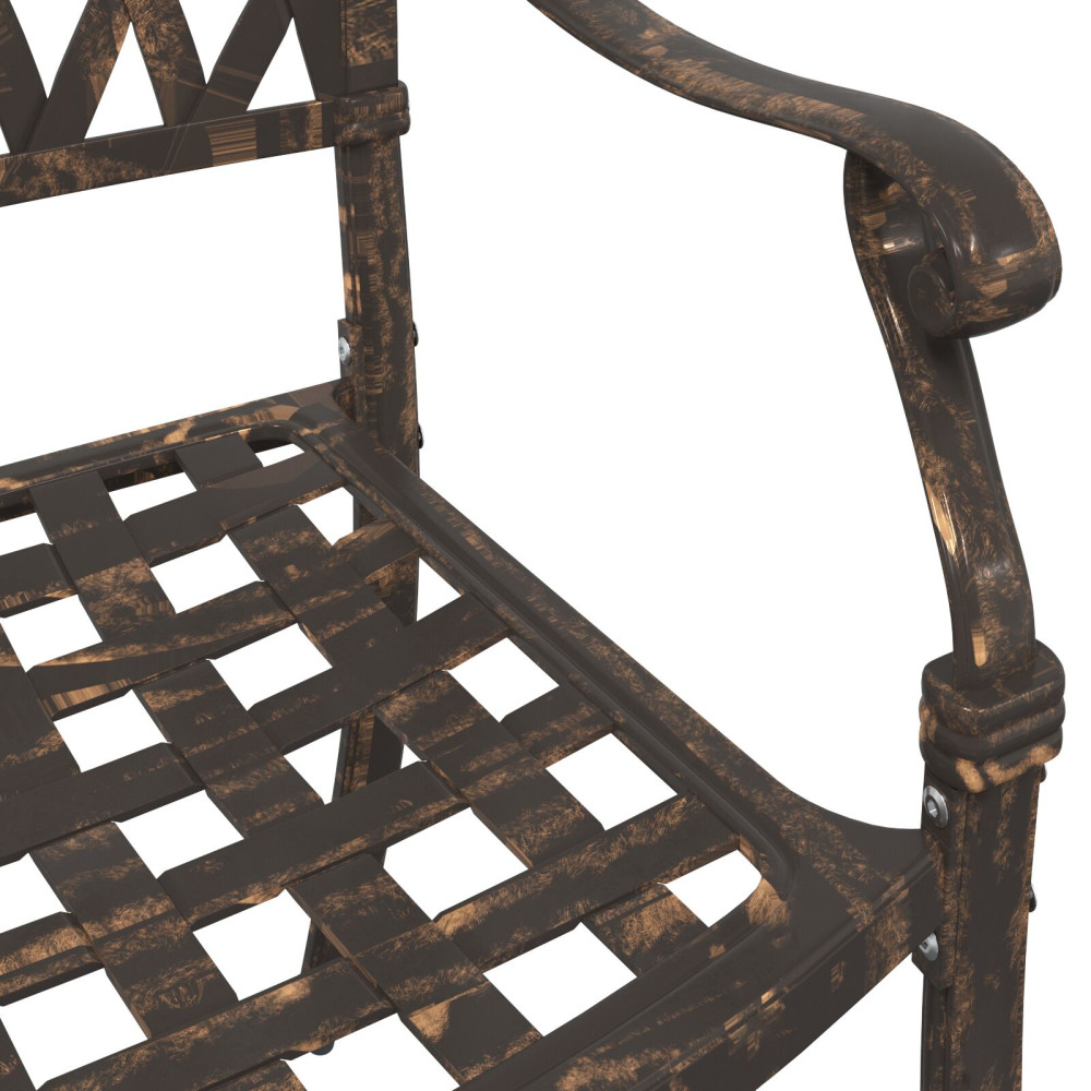 Produktbild för Trädgård Stol 2 pcs Brons 56 x 55 x 92,5 cm Aluminium