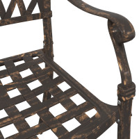 Produktbild för Trädgård Stol 2 pcs Brons 56 x 55 x 92,5 cm Aluminium