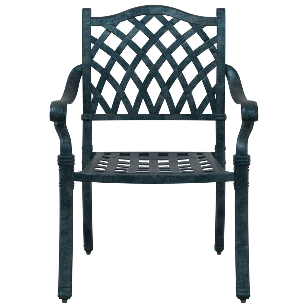 Produktbild för Trädgård Stol 2 pcs Grön 56 x 55 x 92,5 cm Aluminium