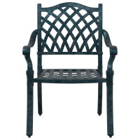 Produktbild för Trädgård Stol 2 pcs Grön 56 x 55 x 92,5 cm Aluminium