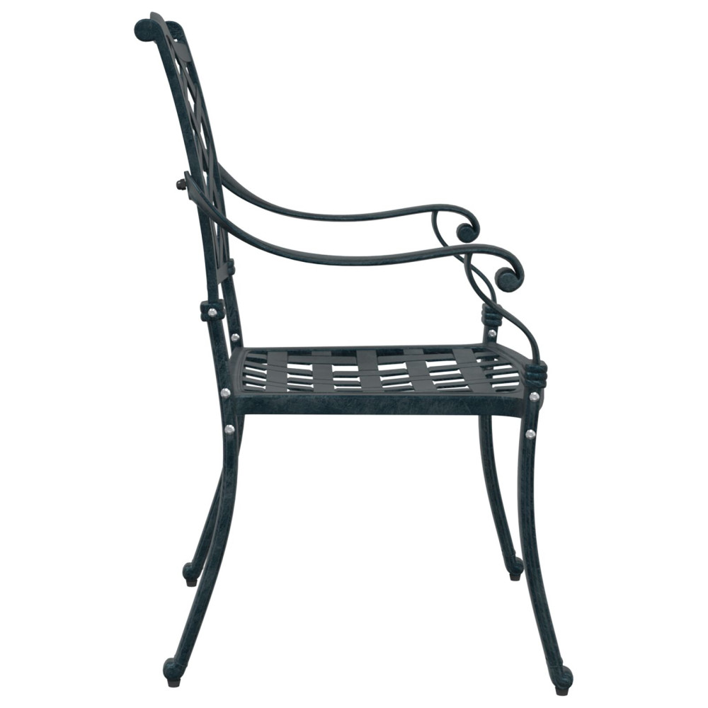 Produktbild för Trädgård Stol 2 pcs Grön 56 x 55 x 92,5 cm Aluminium