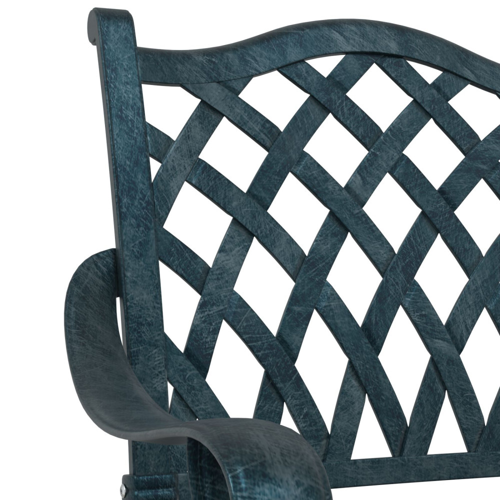 Produktbild för Trädgård Stol 2 pcs Grön 56 x 55 x 92,5 cm Aluminium