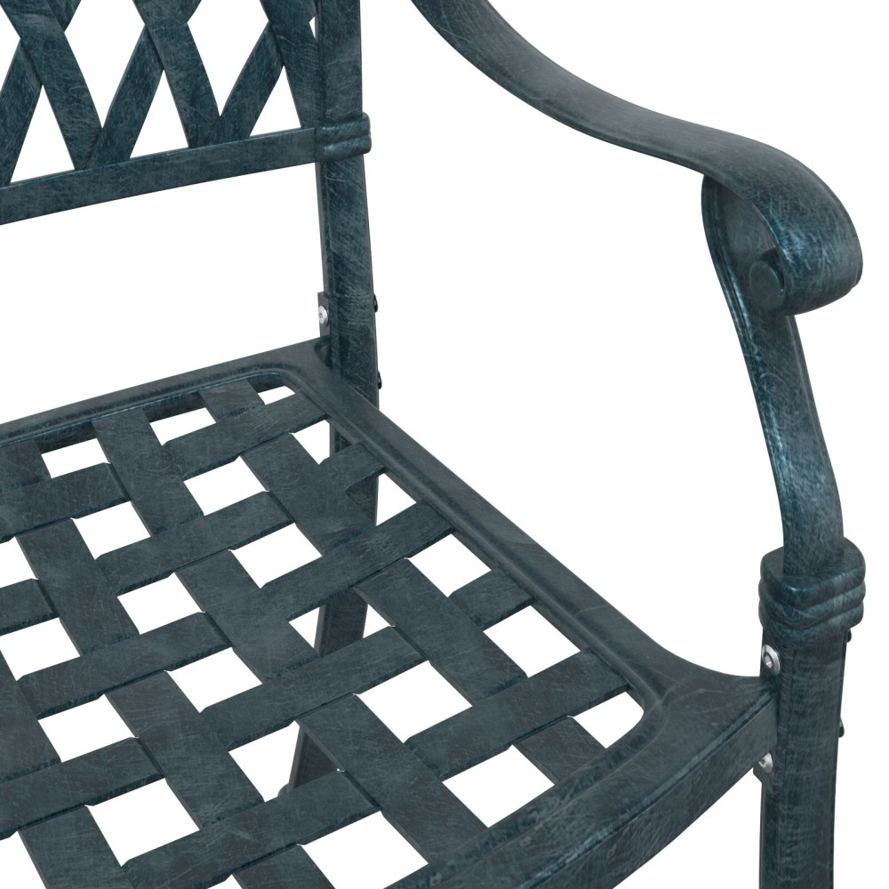 Produktbild för Trädgård Stol 2 pcs Grön 56 x 55 x 92,5 cm Aluminium