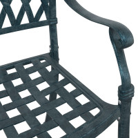 Produktbild för Trädgård Stol 2 pcs Grön 56 x 55 x 92,5 cm Aluminium