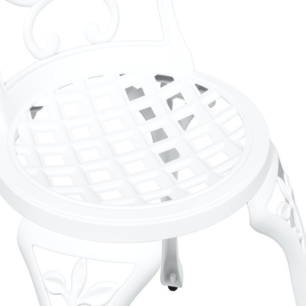 Produktbild för Trädgårds Bistro Set 3 pcs Vit Aluminium