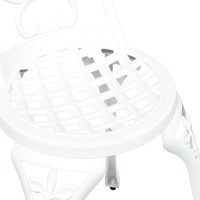 Produktbild för Trädgårds Bistro Set 3 pcs Vit Aluminium