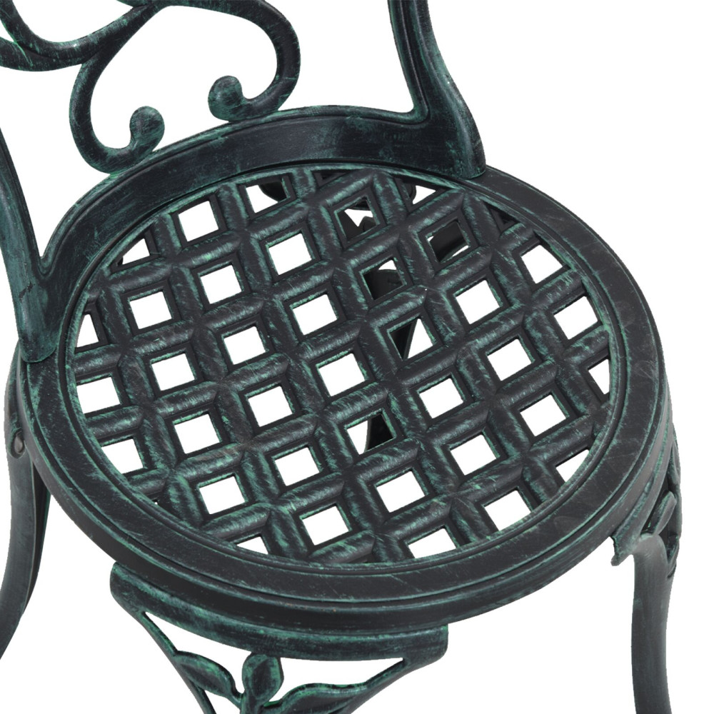 Produktbild för Trädgårds Bistro Set 3 pcs Grön Aluminium
