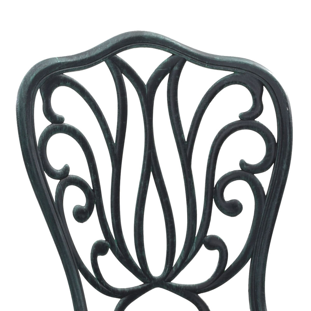 Produktbild för Trädgårds Bistro Set 3 pcs Grön Aluminium